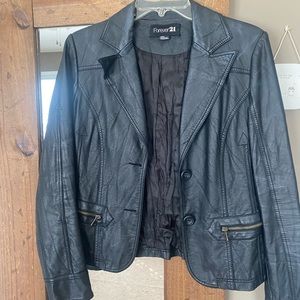 Ladies Black Leather Jacket